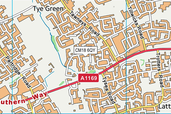CM18 6QY map - OS VectorMap District (Ordnance Survey) CM18 6QY map - OS VectorMap District (Ordnance Survey)