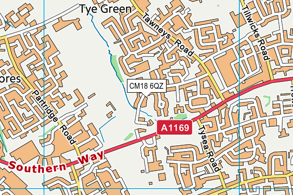 CM18 6QZ map - OS VectorMap District (Ordnance Survey)