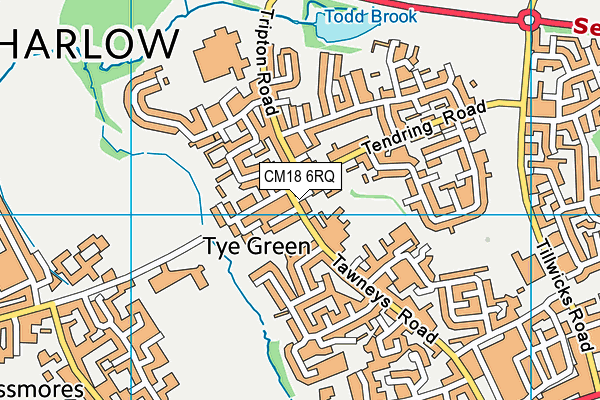 CM18 6RQ map - OS VectorMap District (Ordnance Survey)