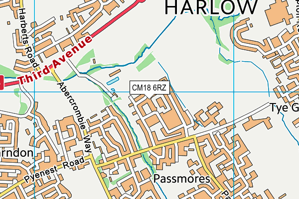CM18 6RZ map - OS VectorMap District (Ordnance Survey) CM18 6RZ map - OS VectorMap District (Ordnance Survey)