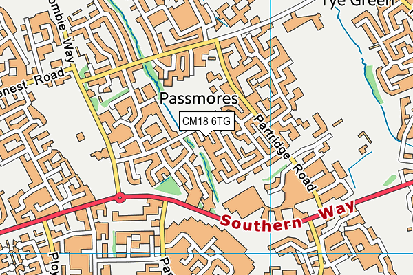 CM18 6TG map - OS VectorMap District (Ordnance Survey) CM18 6TG map - OS VectorMap District (Ordnance Survey)