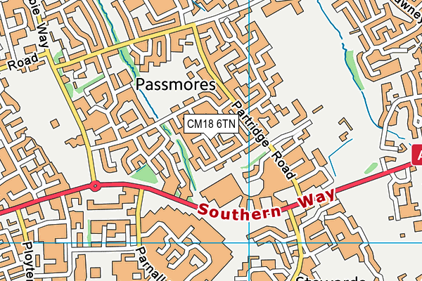 CM18 6TN map - OS VectorMap District (Ordnance Survey) CM18 6TN map - OS VectorMap District (Ordnance Survey)