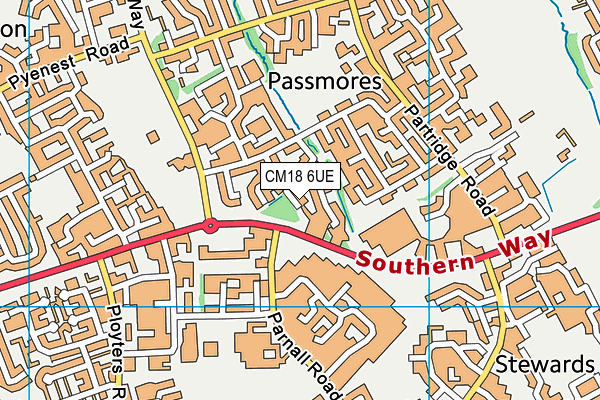 CM18 6UE map - OS VectorMap District (Ordnance Survey) CM18 6UE map - OS VectorMap District (Ordnance Survey)
