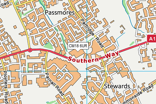 CM18 6UR map - OS VectorMap District (Ordnance Survey) CM18 6UR map - OS VectorMap District (Ordnance Survey)
