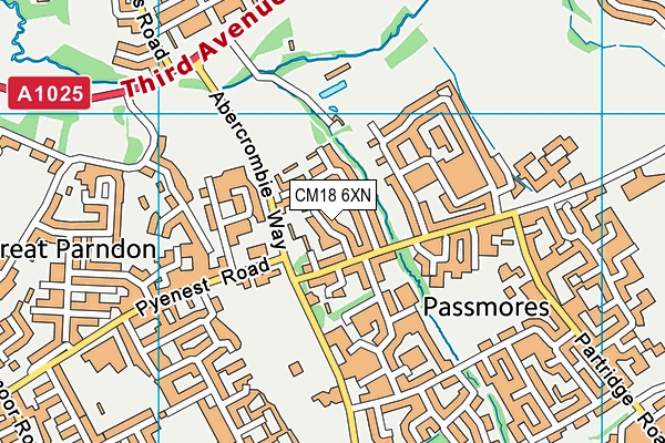 CM18 6XN map - OS VectorMap District (Ordnance Survey) CM18 6XN map - OS VectorMap District (Ordnance Survey)