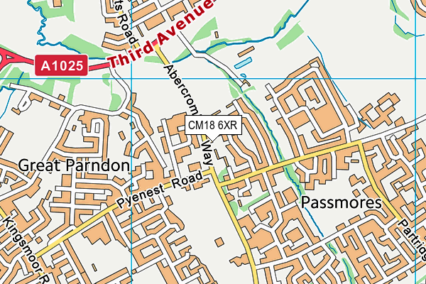 CM18 6XR map - OS VectorMap District (Ordnance Survey)