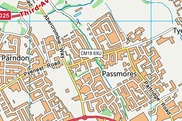 CM18 6XU map - OS VectorMap District (Ordnance Survey) CM18 6XU map - OS VectorMap District (Ordnance Survey)