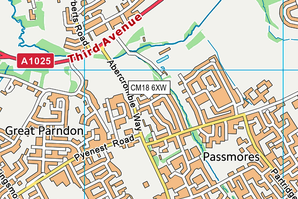 CM18 6XW map - OS VectorMap District (Ordnance Survey) CM18 6XW map - OS VectorMap District (Ordnance Survey)