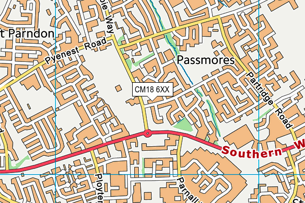 CM18 6XX map - OS VectorMap District (Ordnance Survey) CM18 6XX map - OS VectorMap District (Ordnance Survey)