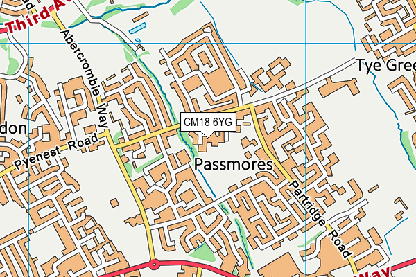 CM18 6YG map - OS VectorMap District (Ordnance Survey) CM18 6YG map - OS VectorMap District (Ordnance Survey)