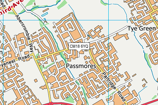 CM18 6YQ map - OS VectorMap District (Ordnance Survey) CM18 6YQ map - OS VectorMap District (Ordnance Survey)