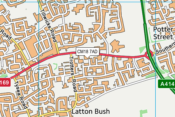 CM18 7AD map - OS VectorMap District (Ordnance Survey) CM18 7AD map - OS VectorMap District (Ordnance Survey)