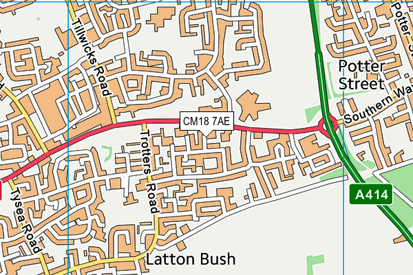 CM18 7AE map - OS VectorMap District (Ordnance Survey) CM18 7AE map - OS VectorMap District (Ordnance Survey)