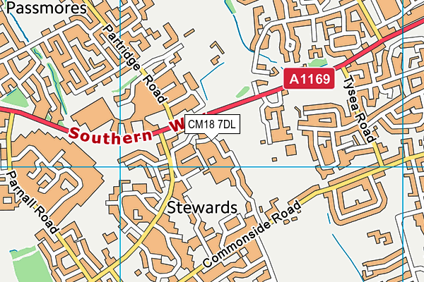 CM18 7DL map - OS VectorMap District (Ordnance Survey) CM18 7DL map - OS VectorMap District (Ordnance Survey)
