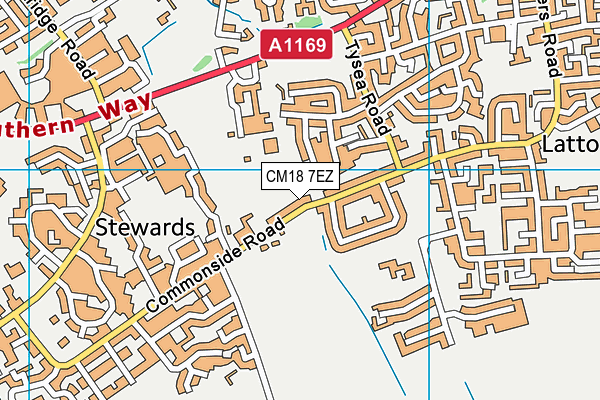 CM18 7EZ map - OS VectorMap District (Ordnance Survey) CM18 7EZ map - OS VectorMap District (Ordnance Survey)
