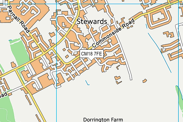 CM18 7FE map - OS VectorMap District (Ordnance Survey) CM18 7FE map - OS VectorMap District (Ordnance Survey)