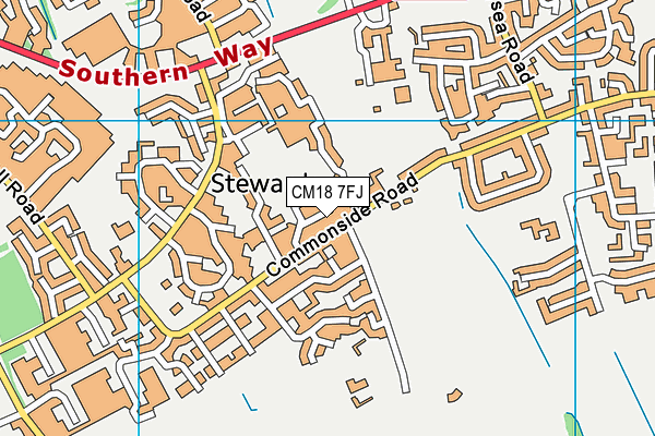 CM18 7FJ map - OS VectorMap District (Ordnance Survey) CM18 7FJ map - OS VectorMap District (Ordnance Survey)
