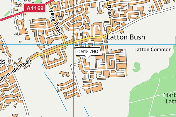 CM18 7HQ map - OS VectorMap District (Ordnance Survey) CM18 7HQ map - OS VectorMap District (Ordnance Survey)