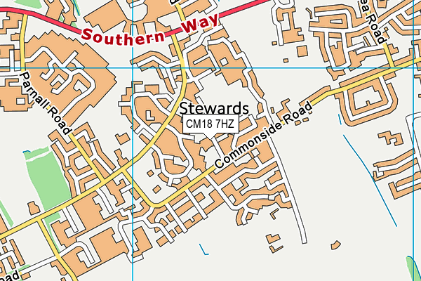 CM18 7HZ map - OS VectorMap District (Ordnance Survey) CM18 7HZ map - OS VectorMap District (Ordnance Survey)