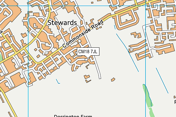 CM18 7JL map - OS VectorMap District (Ordnance Survey) CM18 7JL map - OS VectorMap District (Ordnance Survey)