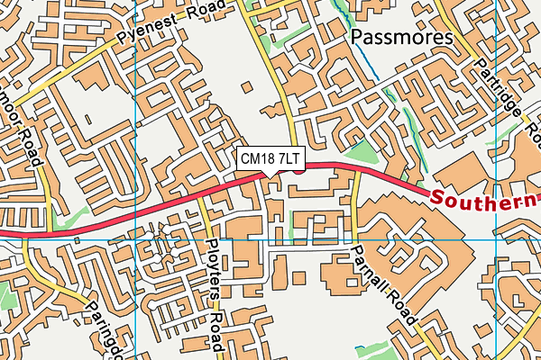CM18 7LT map - OS VectorMap District (Ordnance Survey) CM18 7LT map - OS VectorMap District (Ordnance Survey)
