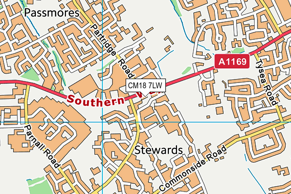 CM18 7LW map - OS VectorMap District (Ordnance Survey) CM18 7LW map - OS VectorMap District (Ordnance Survey)