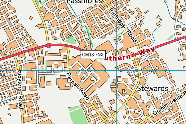 CM18 7NX map - OS VectorMap District (Ordnance Survey) CM18 7NX map - OS VectorMap District (Ordnance Survey)