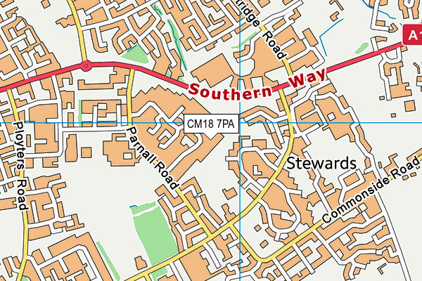 CM18 7PA map - OS VectorMap District (Ordnance Survey) CM18 7PA map - OS VectorMap District (Ordnance Survey)
