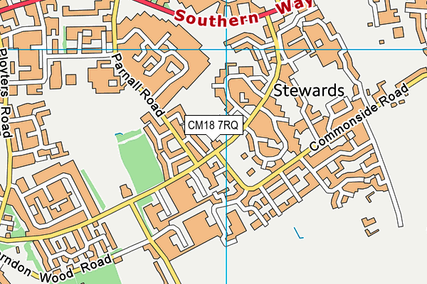 CM18 7RQ map - OS VectorMap District (Ordnance Survey)