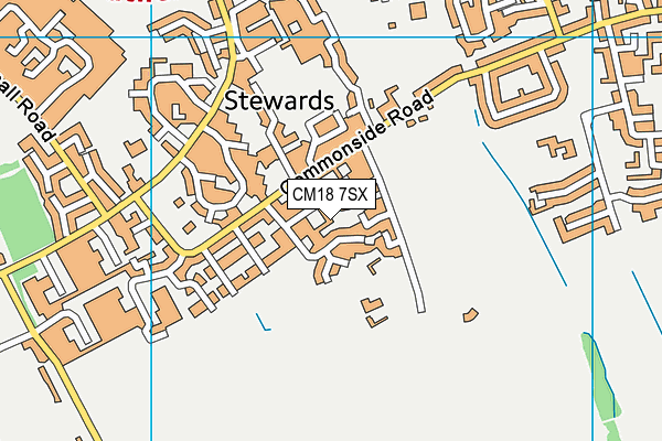 CM18 7SX map - OS VectorMap District (Ordnance Survey) CM18 7SX map - OS VectorMap District (Ordnance Survey)