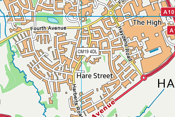 CM19 4DL map - OS VectorMap District (Ordnance Survey) CM19 4DL map - OS VectorMap District (Ordnance Survey)