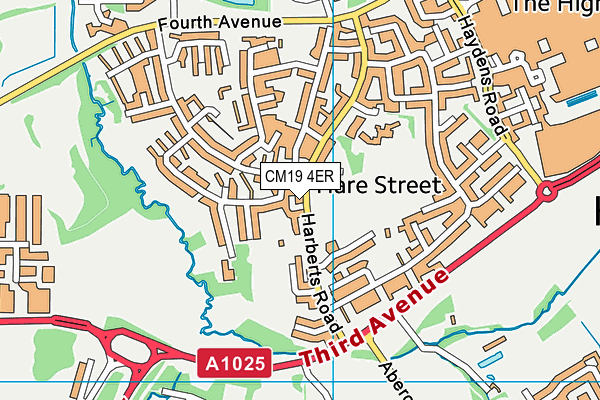 CM19 4ER map - OS VectorMap District (Ordnance Survey) CM19 4ER map - OS VectorMap District (Ordnance Survey)
