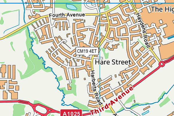CM19 4ET map - OS VectorMap District (Ordnance Survey) CM19 4ET map - OS VectorMap District (Ordnance Survey)