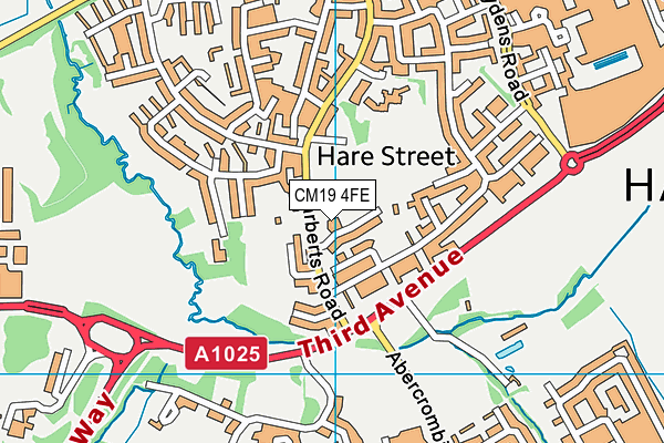 CM19 4FE map - OS VectorMap District (Ordnance Survey) CM19 4FE map - OS VectorMap District (Ordnance Survey)