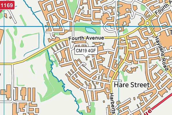 CM19 4GF map - OS VectorMap District (Ordnance Survey) CM19 4GF map - OS VectorMap District (Ordnance Survey)