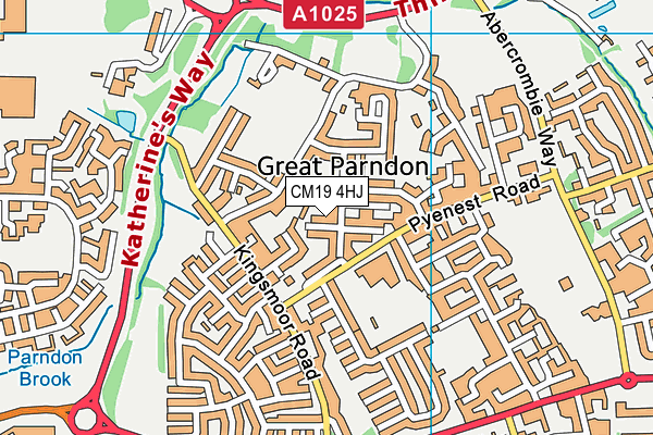 CM19 4HJ map - OS VectorMap District (Ordnance Survey) CM19 4HJ map - OS VectorMap District (Ordnance Survey)