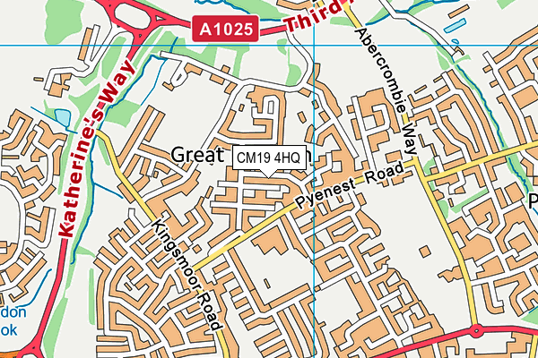 CM19 4HQ map - OS VectorMap District (Ordnance Survey)