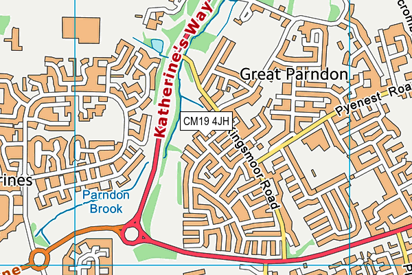 CM19 4JH map - OS VectorMap District (Ordnance Survey) CM19 4JH map - OS VectorMap District (Ordnance Survey)