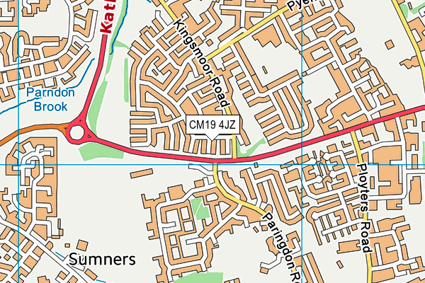 CM19 4JZ map - OS VectorMap District (Ordnance Survey) CM19 4JZ map - OS VectorMap District (Ordnance Survey)