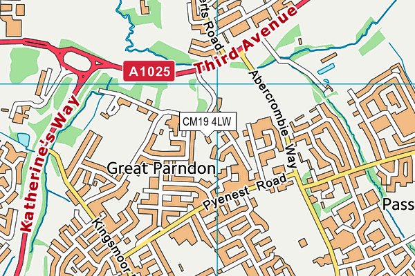 CM19 4LW map - OS VectorMap District (Ordnance Survey) CM19 4LW map - OS VectorMap District (Ordnance Survey)
