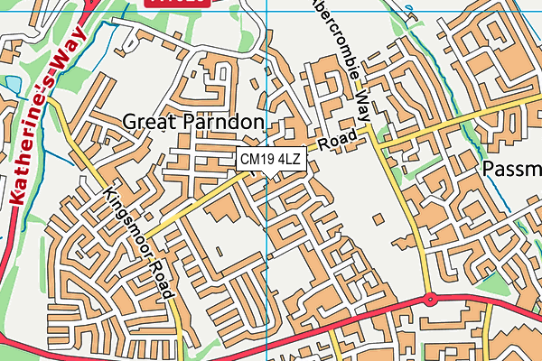 CM19 4LZ map - OS VectorMap District (Ordnance Survey) CM19 4LZ map - OS VectorMap District (Ordnance Survey)