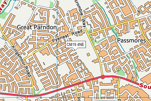 CM19 4NE map - OS VectorMap District (Ordnance Survey) CM19 4NE map - OS VectorMap District (Ordnance Survey)