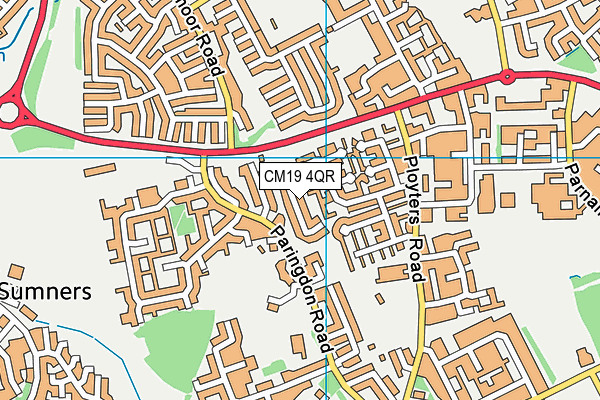 CM19 4QR map - OS VectorMap District (Ordnance Survey) CM19 4QR map - OS VectorMap District (Ordnance Survey)
