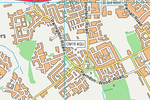 CM19 4QU map - OS VectorMap District (Ordnance Survey) CM19 4QU map - OS VectorMap District (Ordnance Survey)