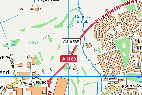 CM19 5BE map - OS VectorMap District (Ordnance Survey) CM19 5BE map - OS VectorMap District (Ordnance Survey)