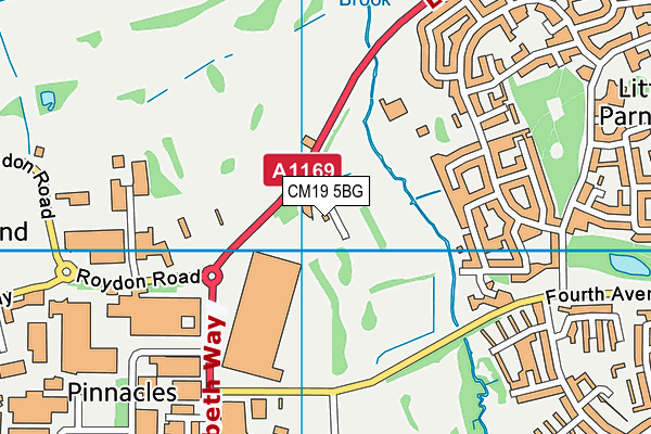 CM19 5BG map - OS VectorMap District (Ordnance Survey)