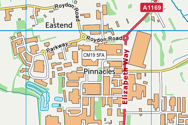 CM19 5FA map - OS VectorMap District (Ordnance Survey) CM19 5FA map - OS VectorMap District (Ordnance Survey)