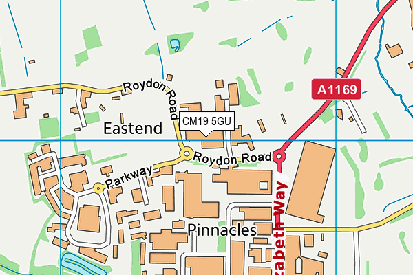 CM19 5GU map - OS VectorMap District (Ordnance Survey) CM19 5GU map - OS VectorMap District (Ordnance Survey)