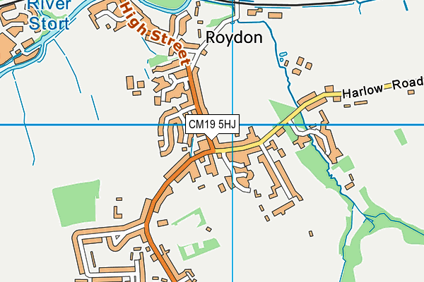 CM19 5HJ map - OS VectorMap District (Ordnance Survey)