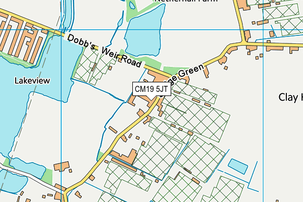 CM19 5JT map - OS VectorMap District (Ordnance Survey) CM19 5JT map - OS VectorMap District (Ordnance Survey)